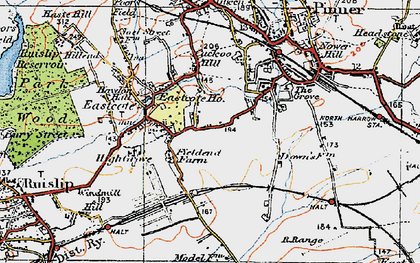 Old map of Eastcote in 1920