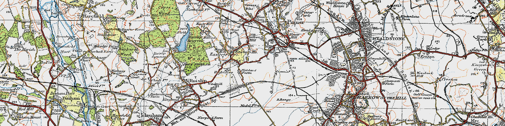Old map of Eastcote in 1920