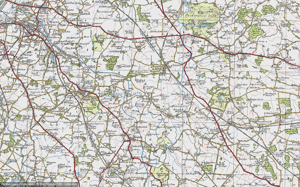 Old Map of Eastcote, 1921 in 1921