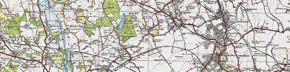 Old map of Eastcote Village in 1920