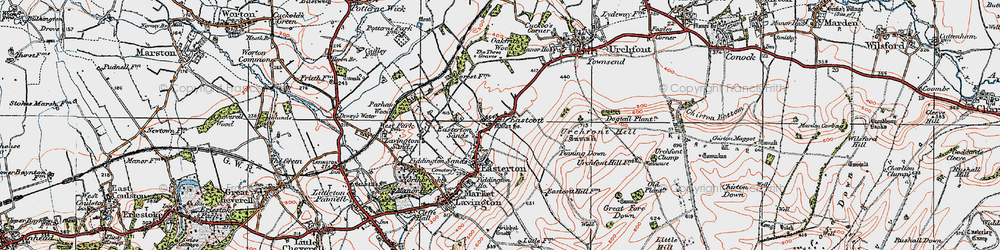 Old map of Eastcott in 1919