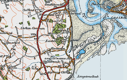 Old map of Eastdon in 1919