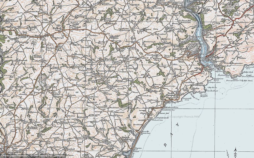 Old Map of Eastdown, 1919 in 1919