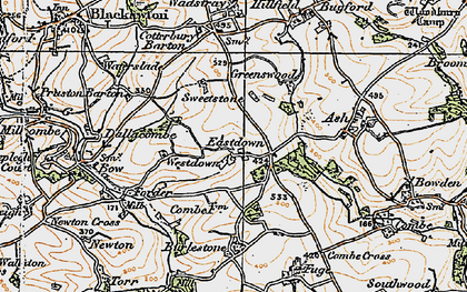 Old map of Eastdown in 1919