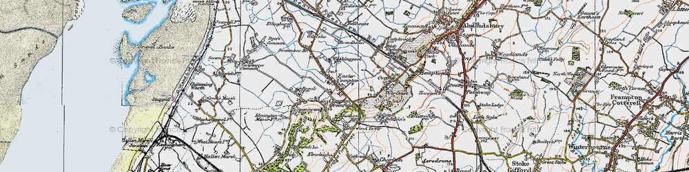 Old map of Easter Compton in 1919