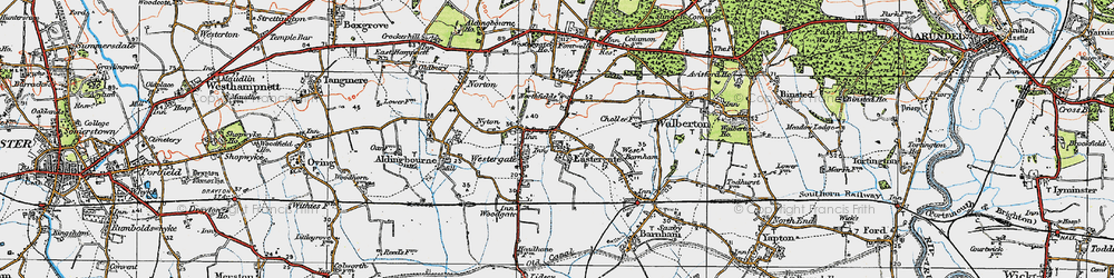 Old map of Eastergate in 1920