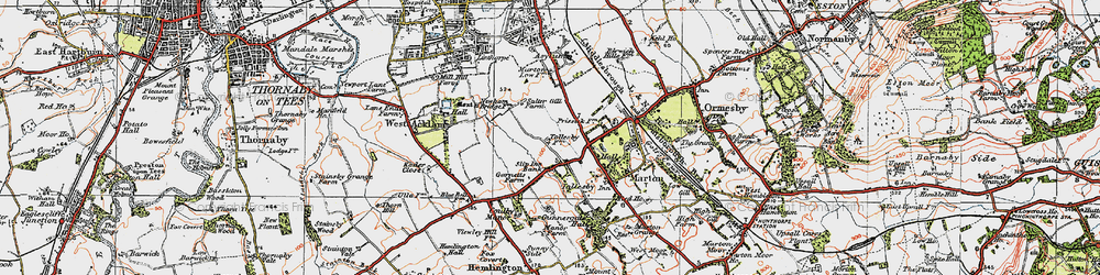 Old map of Easterside in 1925