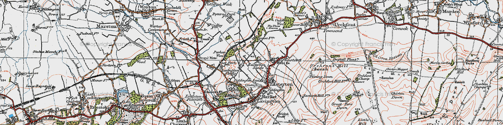 Old map of Easterton Sands in 1919