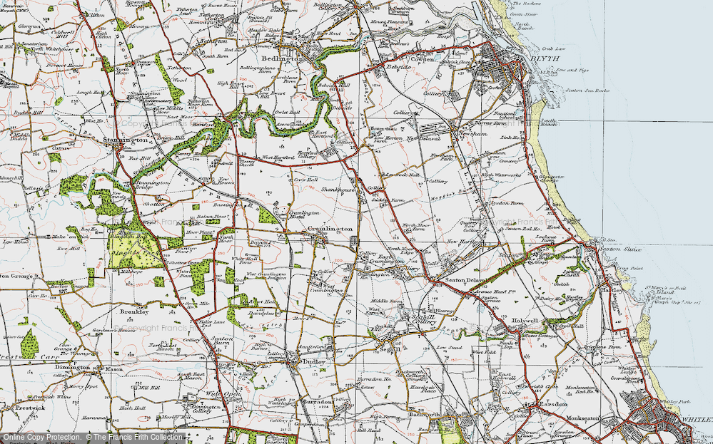 Old Map of Historic Map covering Shankhouse in 1925