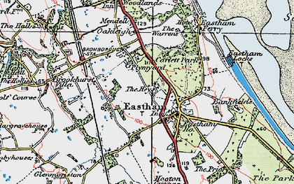 Old map of Eastham in 1924