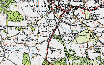 Old map of Eastheath in 1919