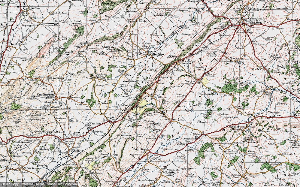 Old Map of Easthope, 1921 in 1921