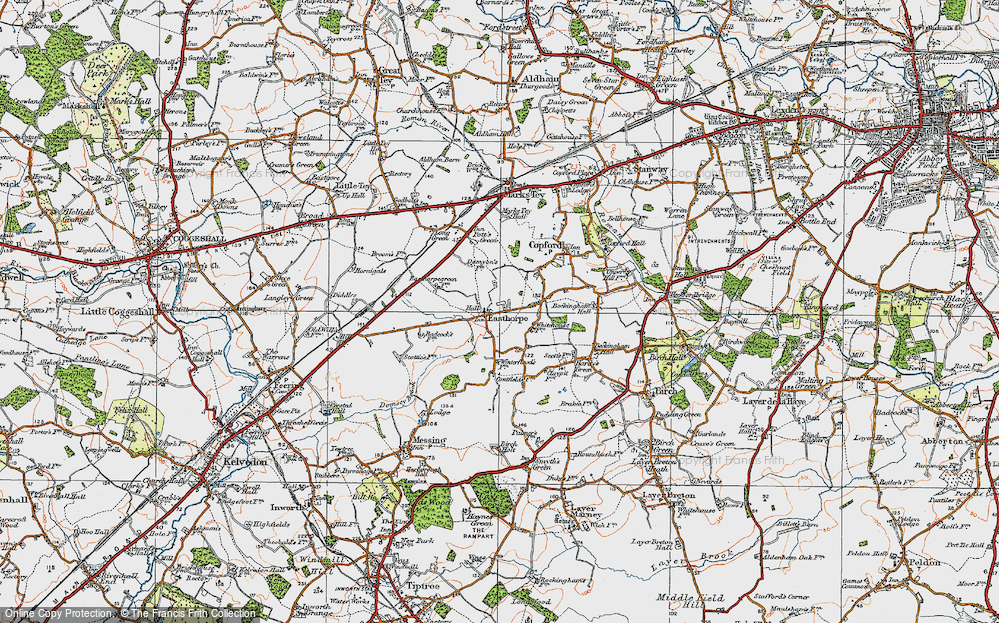Old Map of Easthorpe, 1921 in 1921