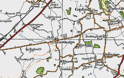 Old map of Easthorpe in 1921