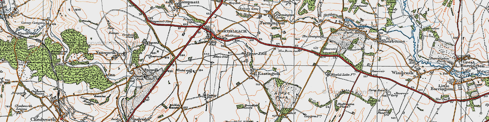 Old map of Eastington in 1919