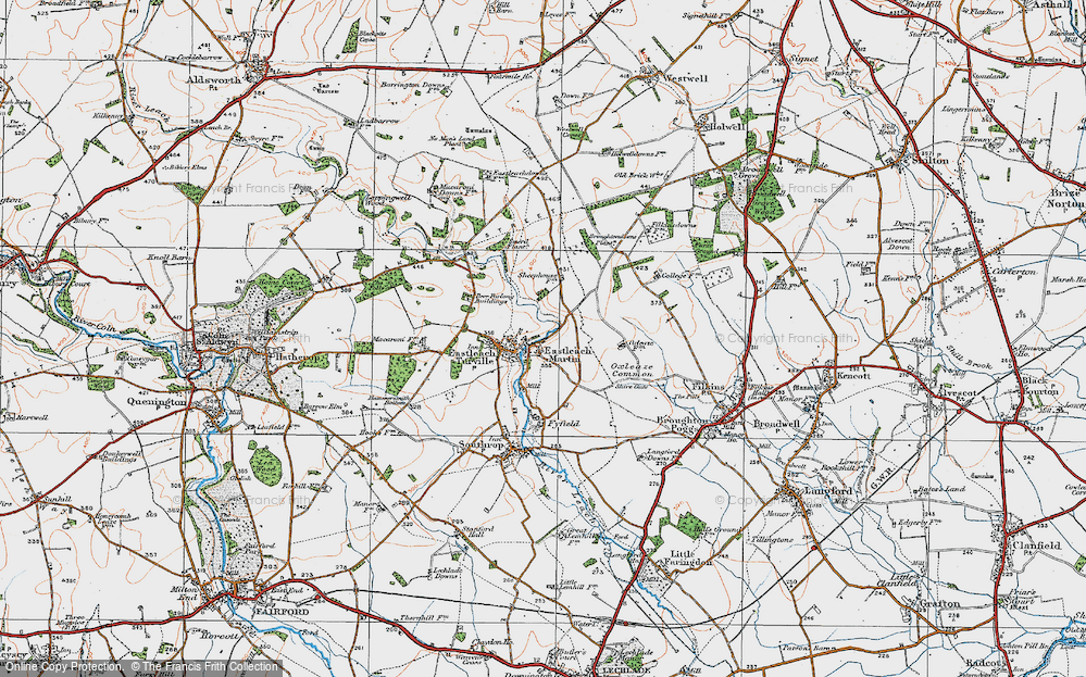 Old Map of Eastleach Martin, 1919 in 1919
