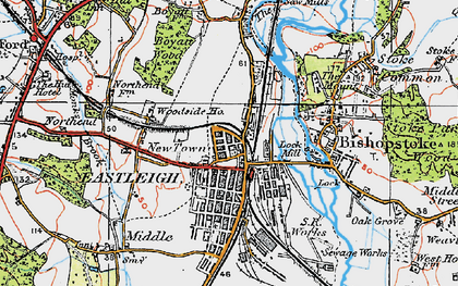 Old map of Eastleigh in 1919
