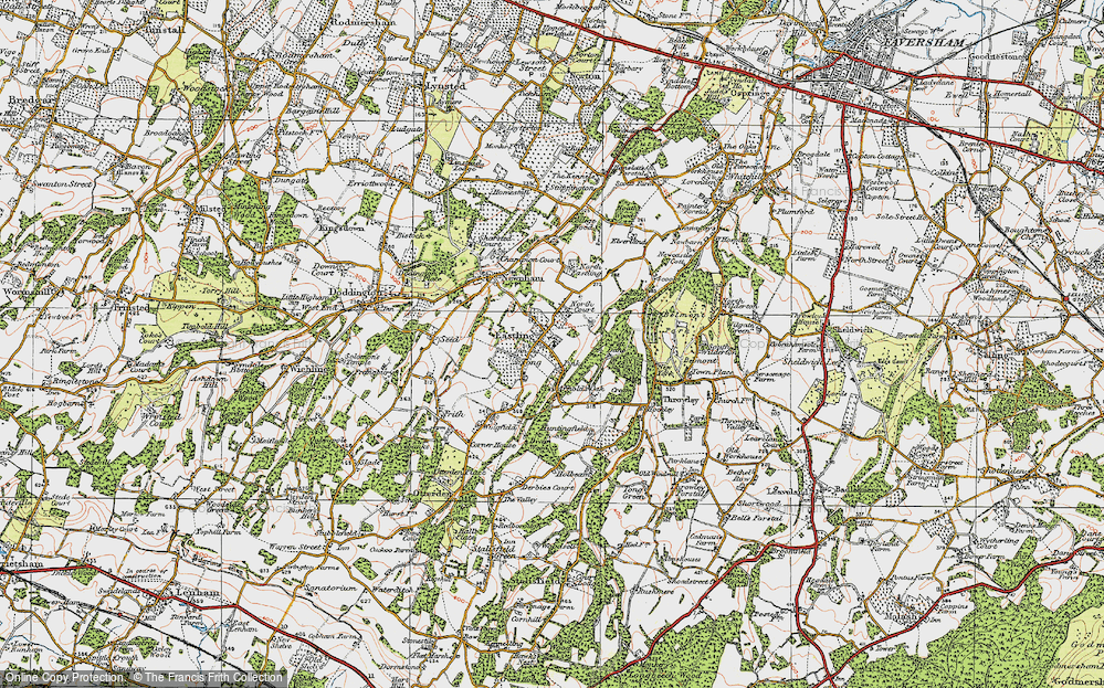 Old Map of Eastling, 1921 in 1921