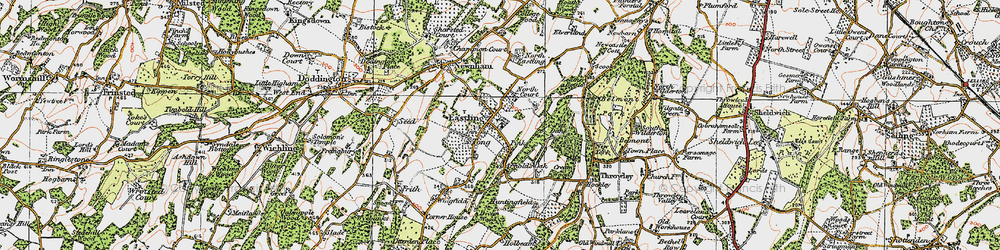 Old map of Eastling in 1921