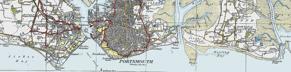 Old map of Eastney in 1919