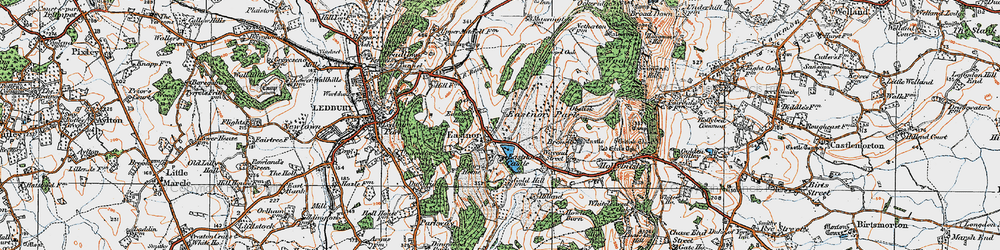 Old map of Bronsil in 1920
