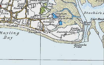 Old map of Eastoke in 1919