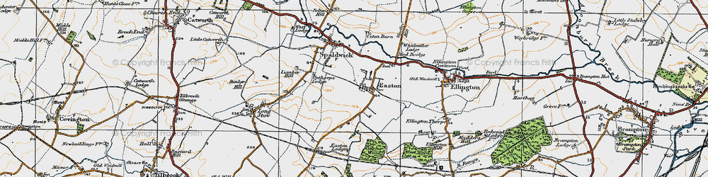 Old map of Easton in 1919