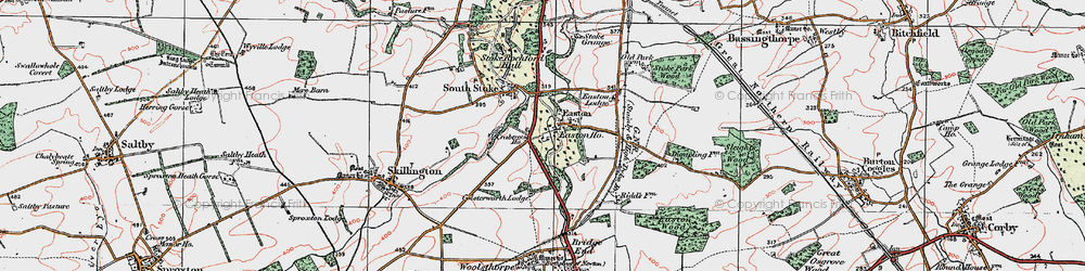 Old map of Easton in 1922