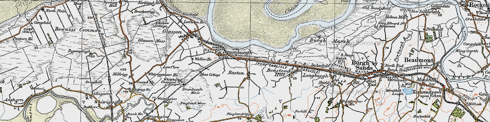 Old map of Easton in 1925