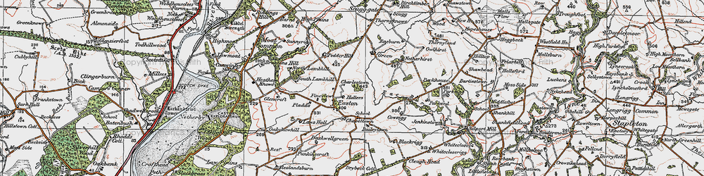 Old map of Easton in 1925