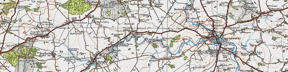 Old map of Easton Grey in 1919