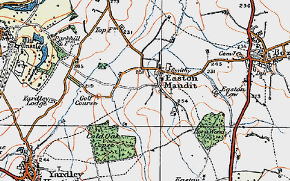 Old map of Easton Maudit in 1919