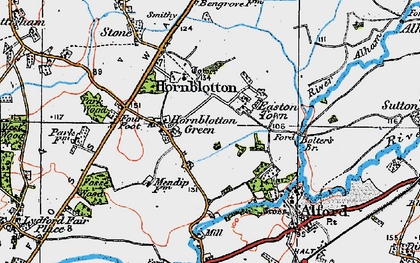Old map of Easton Town in 1919