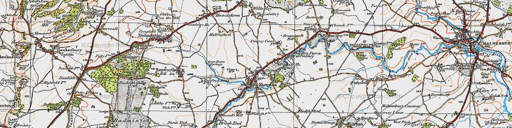 Old map of Easton Town in 1919