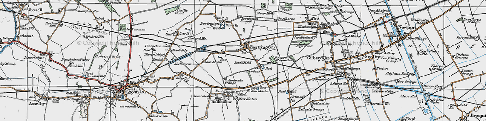 Old map of Eastrington in 1924