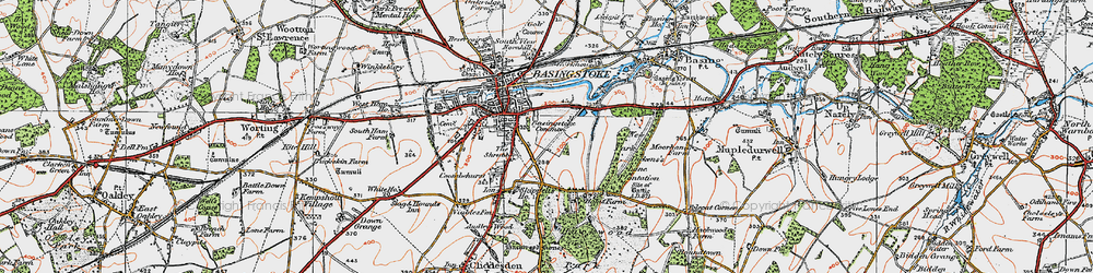 Old map of Eastrop in 1919