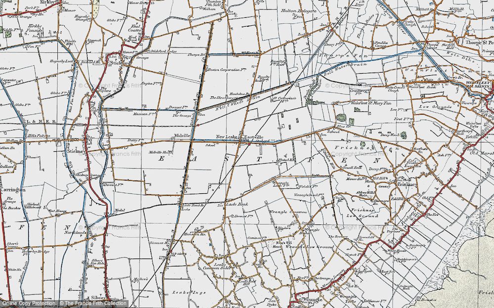 Old Map of Historic Map covering Bell Water Drain in 1923