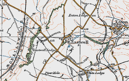Old map of Eastwell in 1921