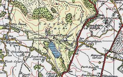 Old map of Eastwell Park in 1921
