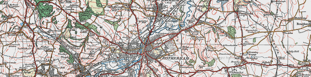 Old map of Eastwood in 1923