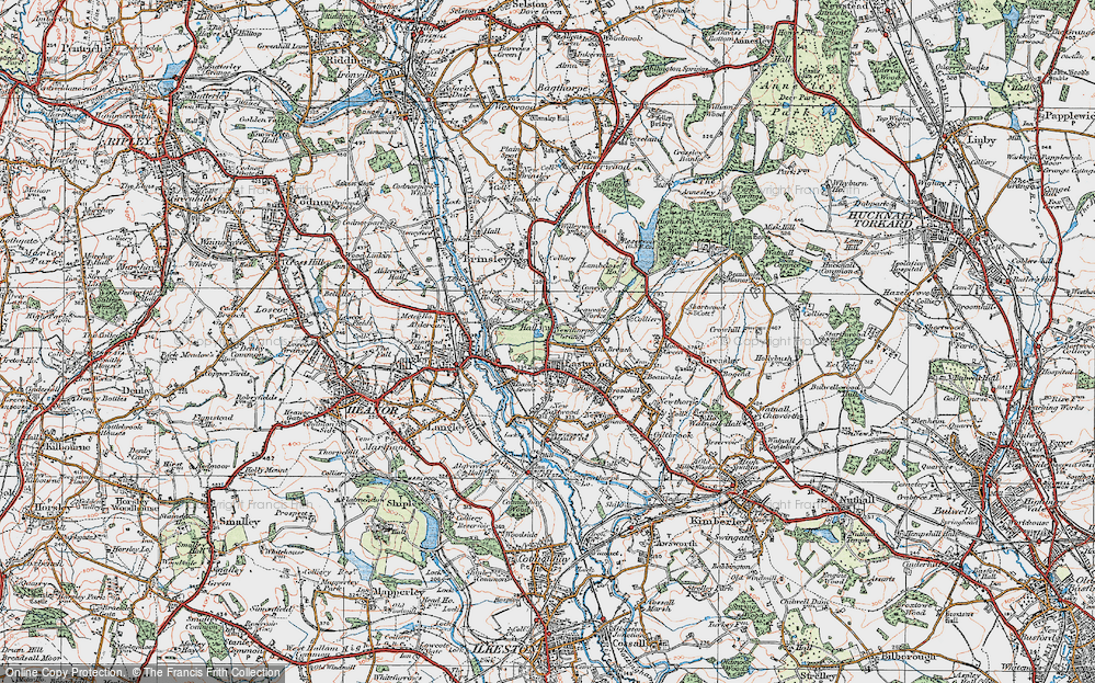 Old Map of Eastwood Hall, 1921 in 1921