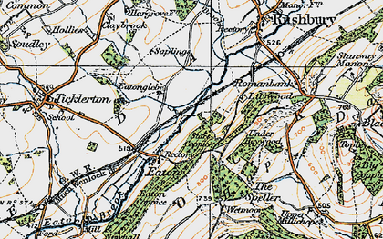 Old map of Eaton in 1920