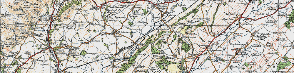 Old map of Eaton in 1920