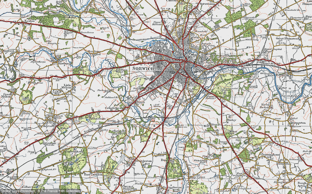 Old Map of Eaton, 1922 in 1922