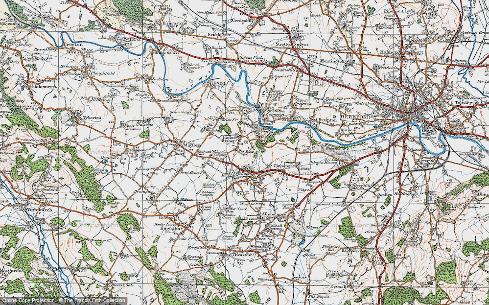 Old Map of Eaton Bishop, 1920 in 1920