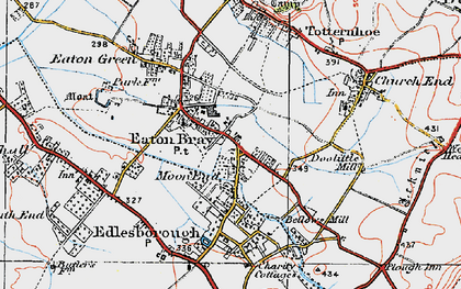 Old map of Eaton Bray in 1920