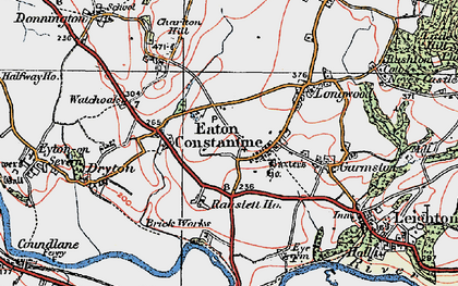 Old map of Eaton Constantine in 1921