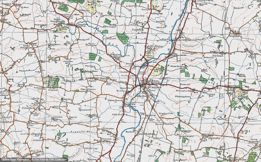 Old Map of Eaton Ford, 1919 in 1919