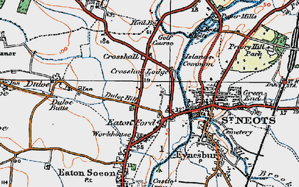 Old map of Eaton Ford in 1919