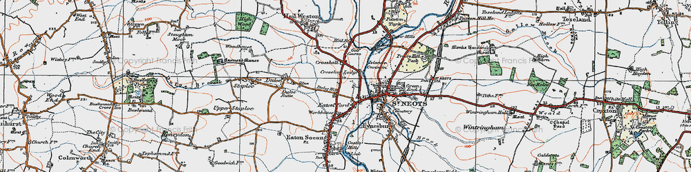Old map of Eaton Ford in 1919